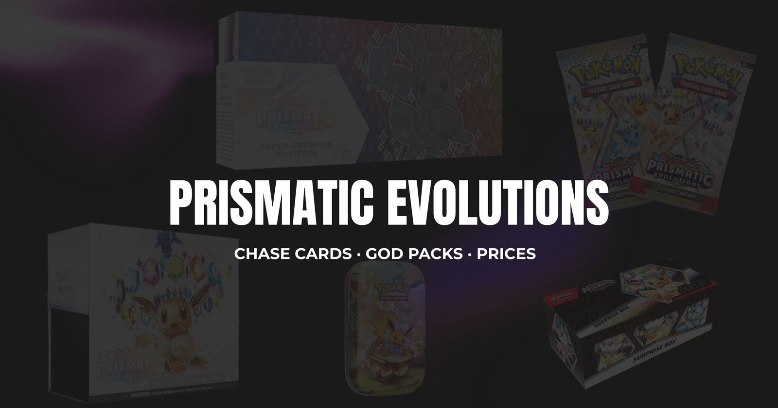 pokemon trading card games prismatic evolutions super premium TCG: Scarlet & VioletPrismatic Super-Premium Collection : Toys & Cards vary by pack.) Also contains 65 card sleeves featuring amazing artwork of Eevee and its Evolutions and a code card for Pokmon TCG Live. Pokemon Prismatic Evolutions Super Premium