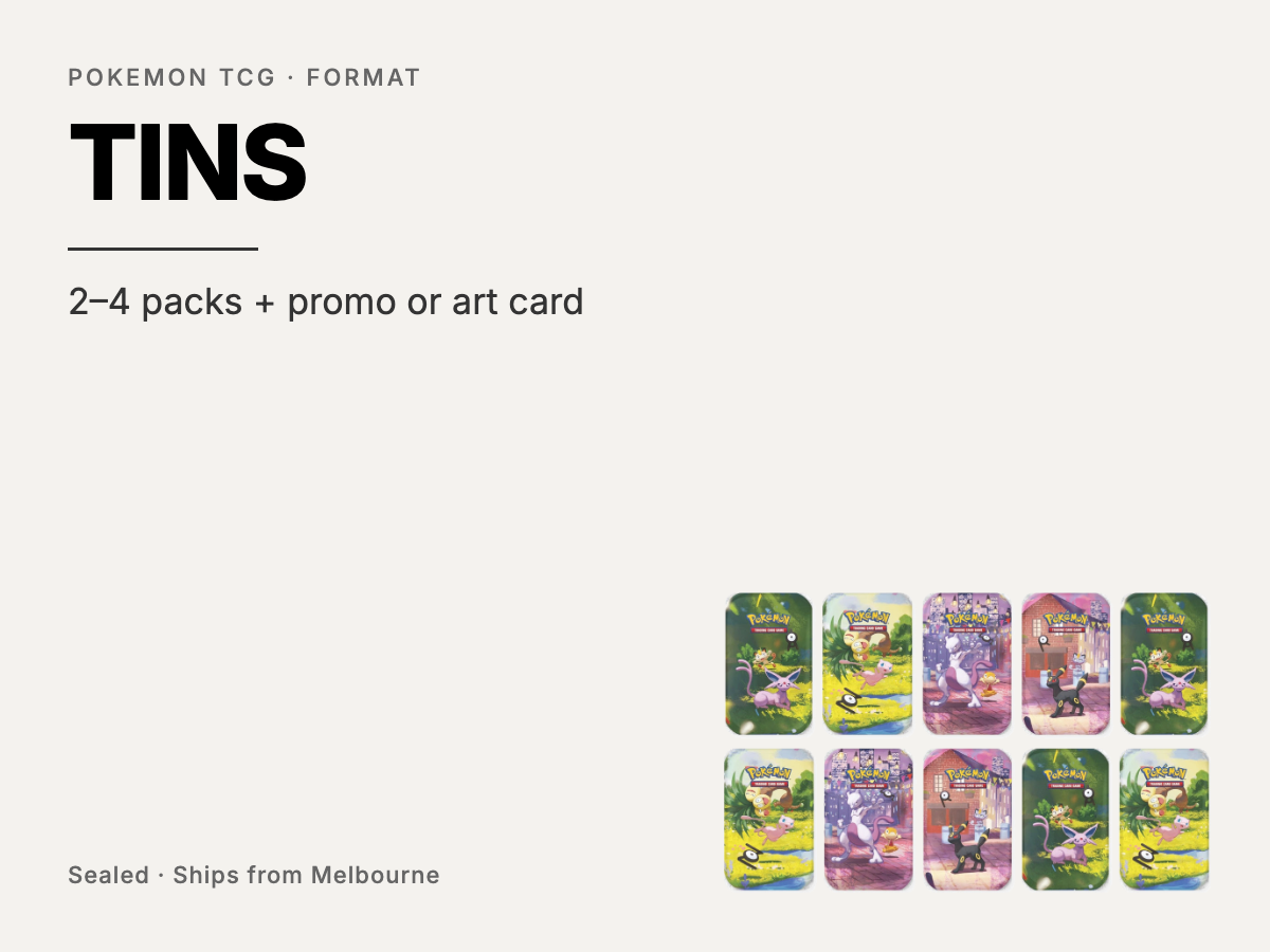Pokemon TCG tins format tile