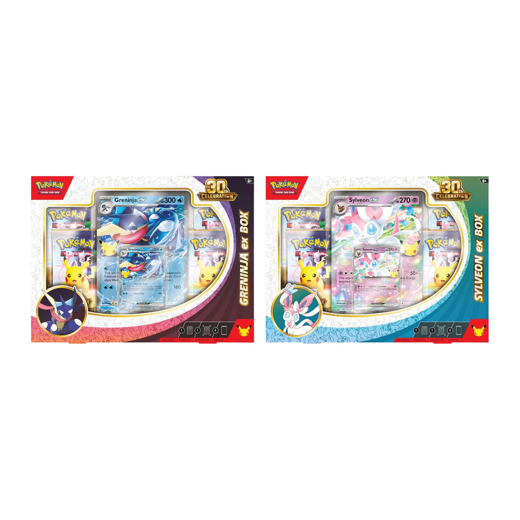 Pokemon TCG 30th Celebration Greninja ex Box and Sylveon ex Box
