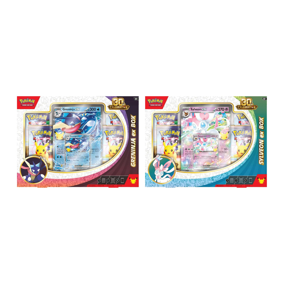 Pokemon TCG 30th Celebration Greninja ex Box and Sylveon ex Box