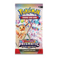 Pokemon TCG Prismatic Evolutions booster pack, front, featuring Eevee and Sylveon
