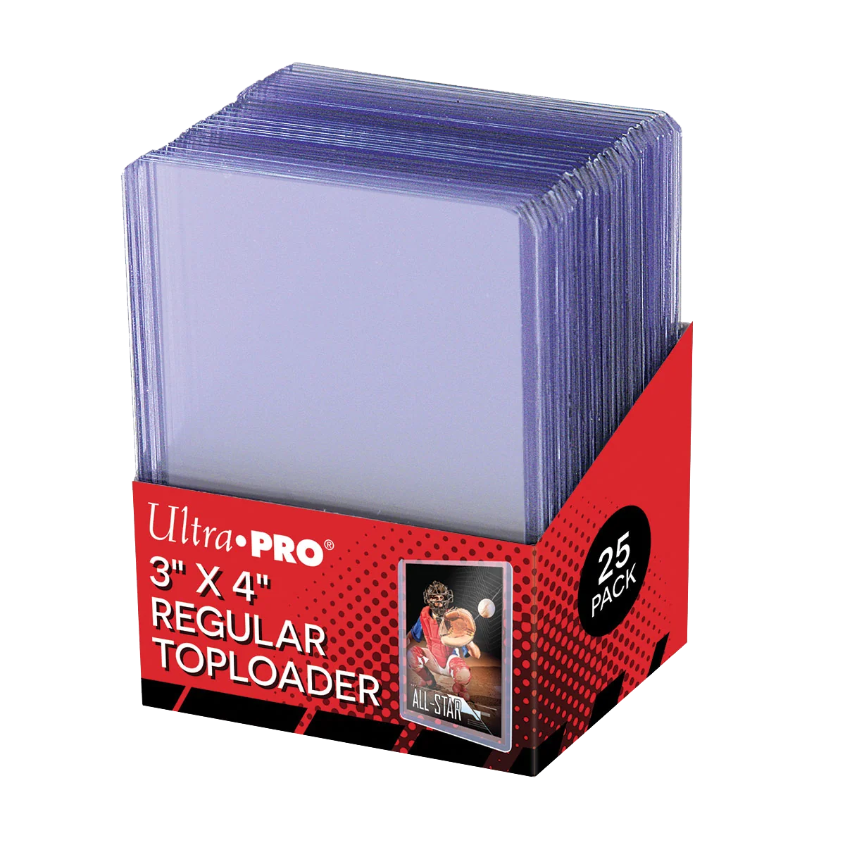 Ultra Pro 3 x 4 clear regular toploaders, 25 pack retail packaging