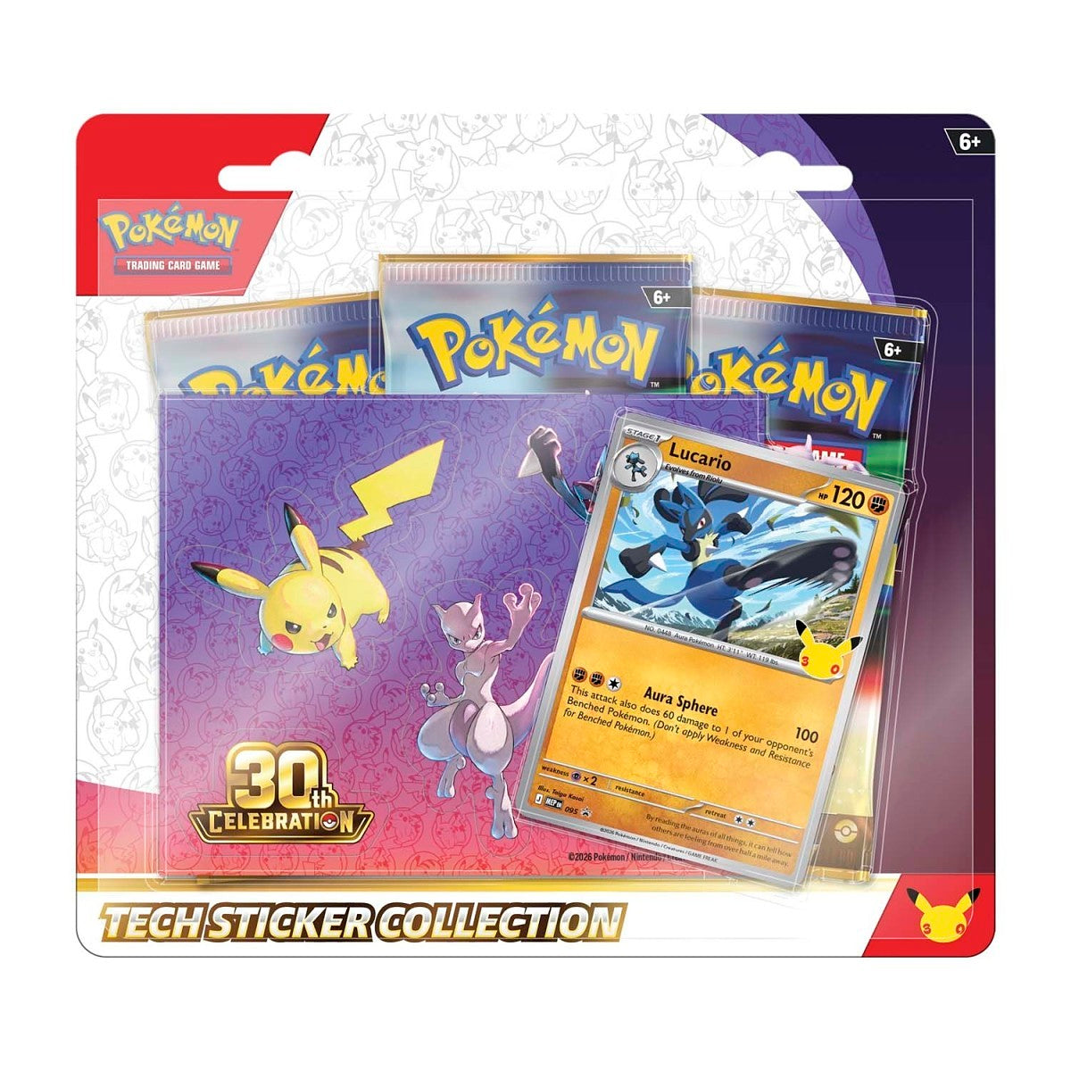 Pokemon TCG 30th Celebration Tech Sticker Collection Lucario version sealed blister front