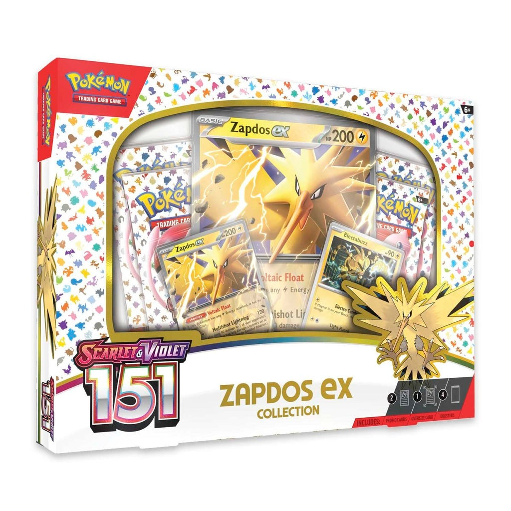 Pokemon TCG Scarlet & Violet 151 Zapdos ex Box sealed front with Zapdos ex promo card