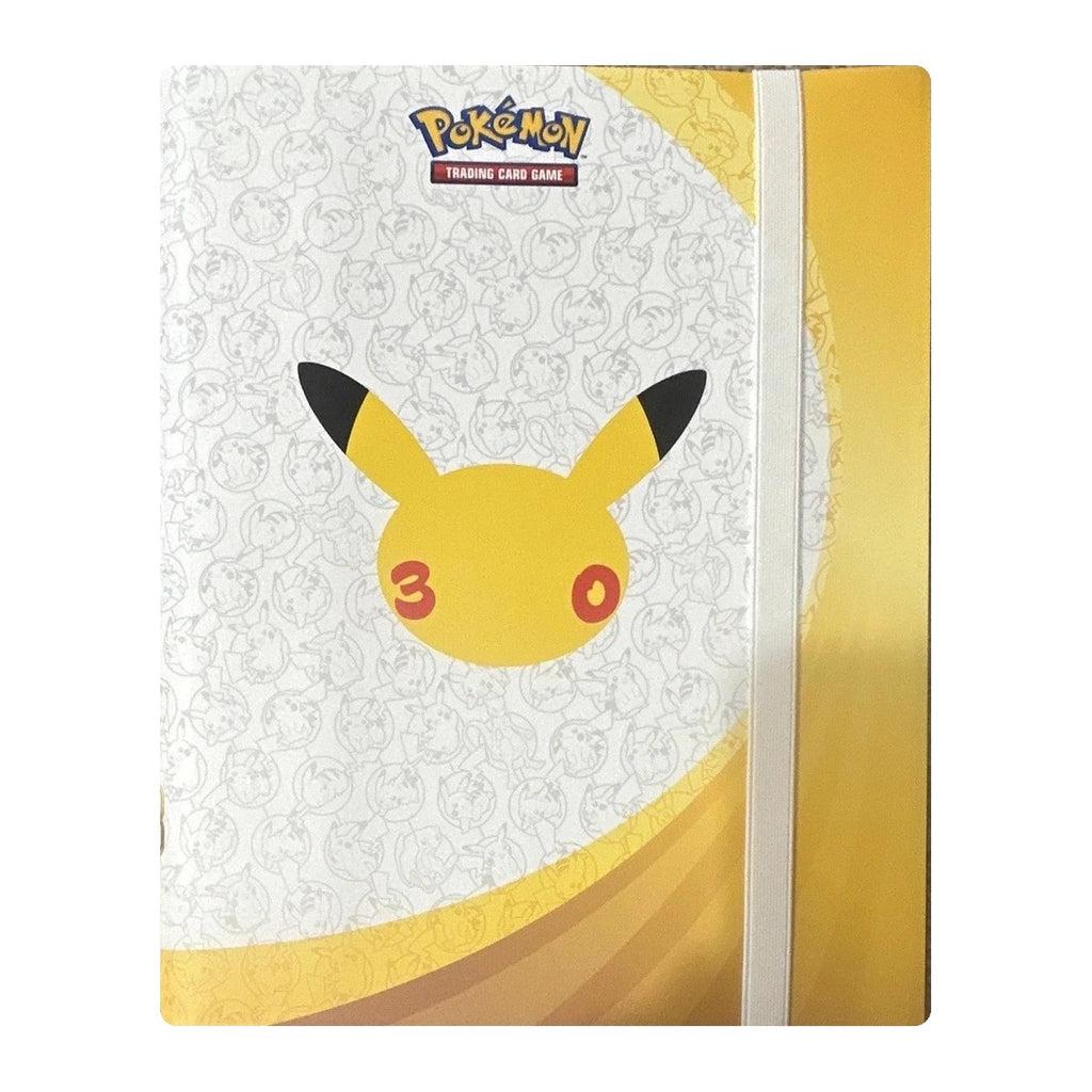 Pokemon TCG 30th Celebration 9-pocket binder front cover with Pikachu 30th anniversary logo