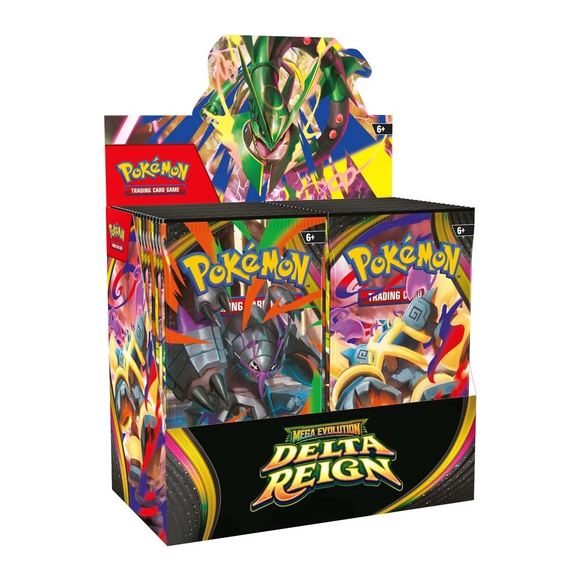 Pokemon TCG Mega Evolution Delta Reign Booster Box, 36 sealed booster packs with Mega Rayquaza ex box art