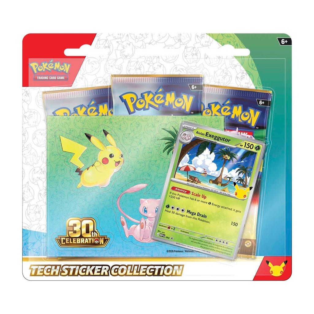 Pokemon TCG 30th Celebration Tech Sticker Collection Alolan Exeggutor version sealed blister front