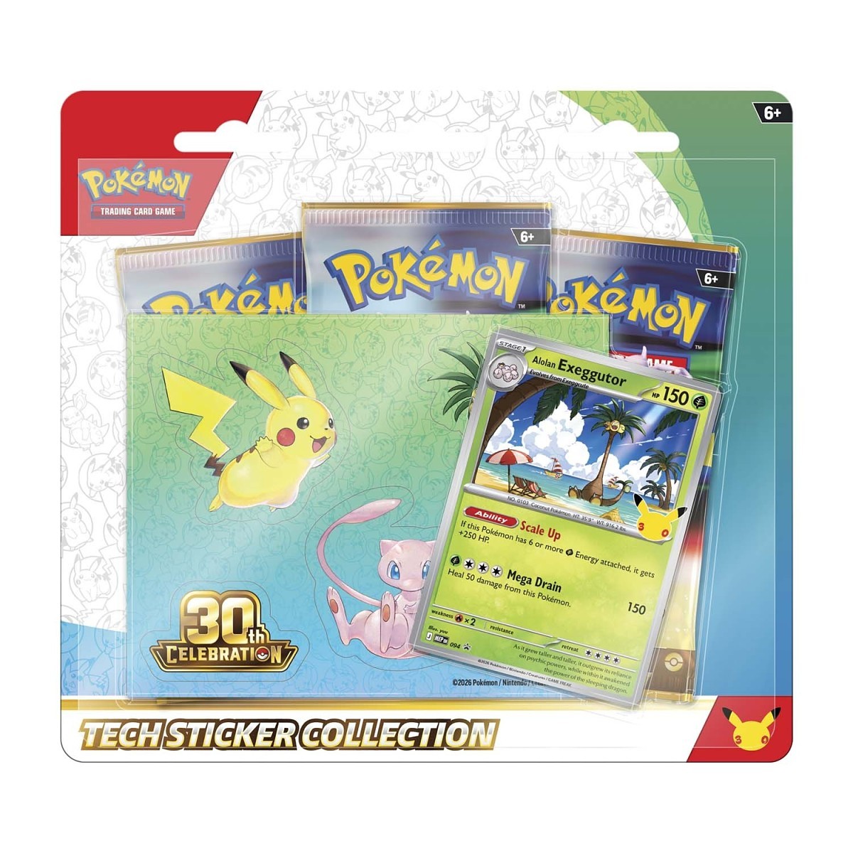 Pokemon TCG 30th Celebration Tech Sticker Collection Alolan Exeggutor version sealed blister front