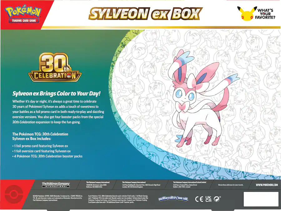 Pokemon TCG 30th Celebration Sylveon ex Box back
