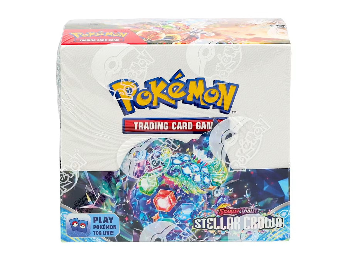 Stellar Crown Booster Box in original Pokemon factory shrink wrap