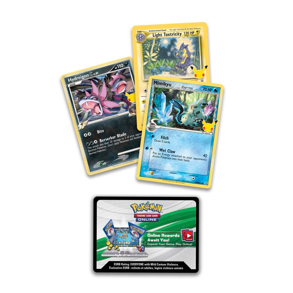 Celebrations Collector Chest foil promo cards: Mimikyu delta, Light Toxtricity and Hydreigon C
