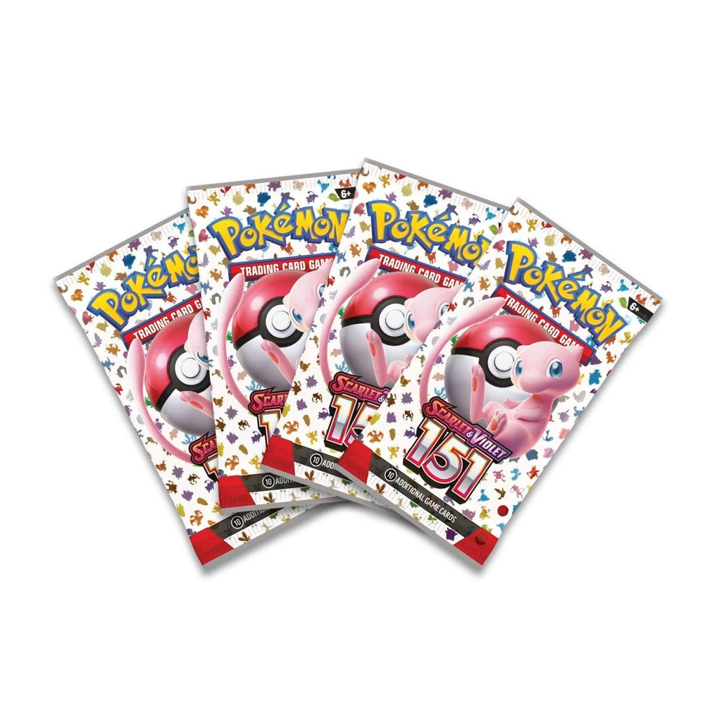 Four Pokemon TCG Scarlet & Violet 151 booster packs included in the Zapdos ex Box