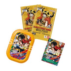 Mini Case Set TS-03 contents: orange Monkey.D.Luffy mini case, Luffy promo card and two OP-17 booster packs