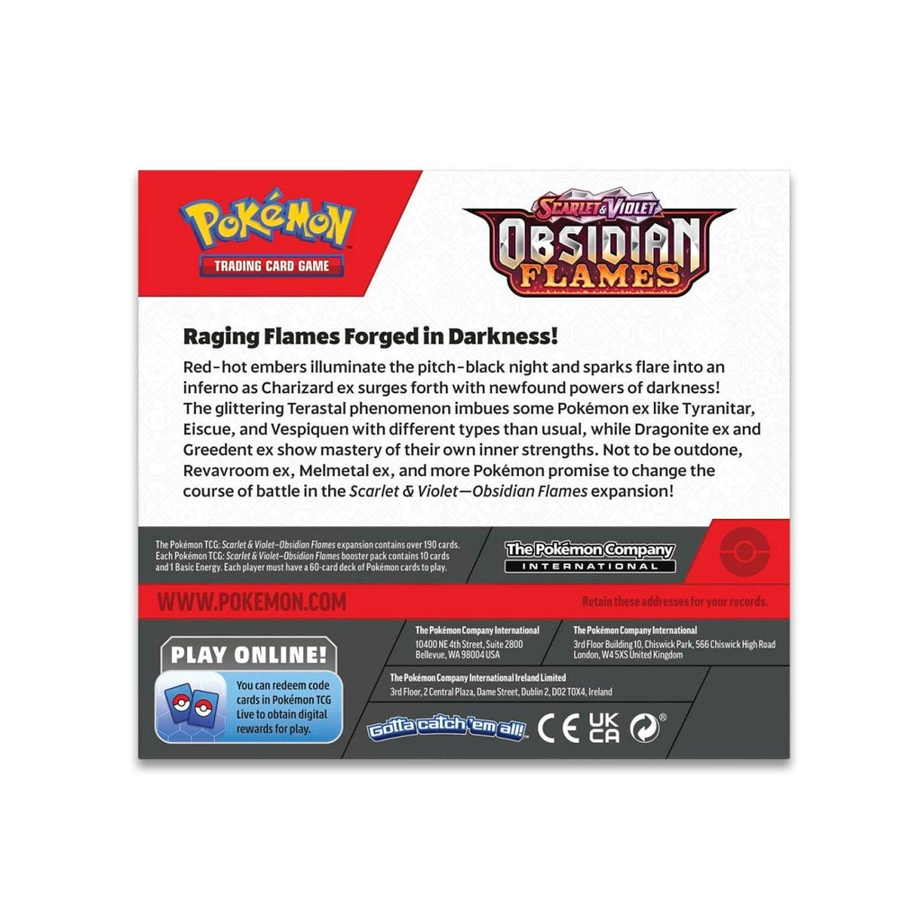 Obsidian Flames Booster Box information panel