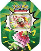 Pokemon TCG Ascended Heroes Tin, Mega Meganium ex version, sealed tin front