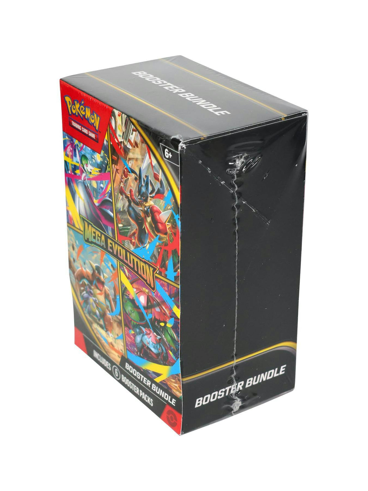 Mega Evolution Booster Bundle in original factory shrink wrap, angled view