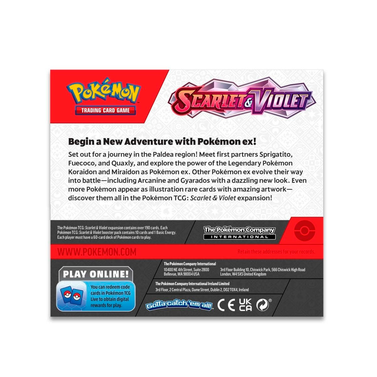 Scarlet & Violet Booster Box information panel