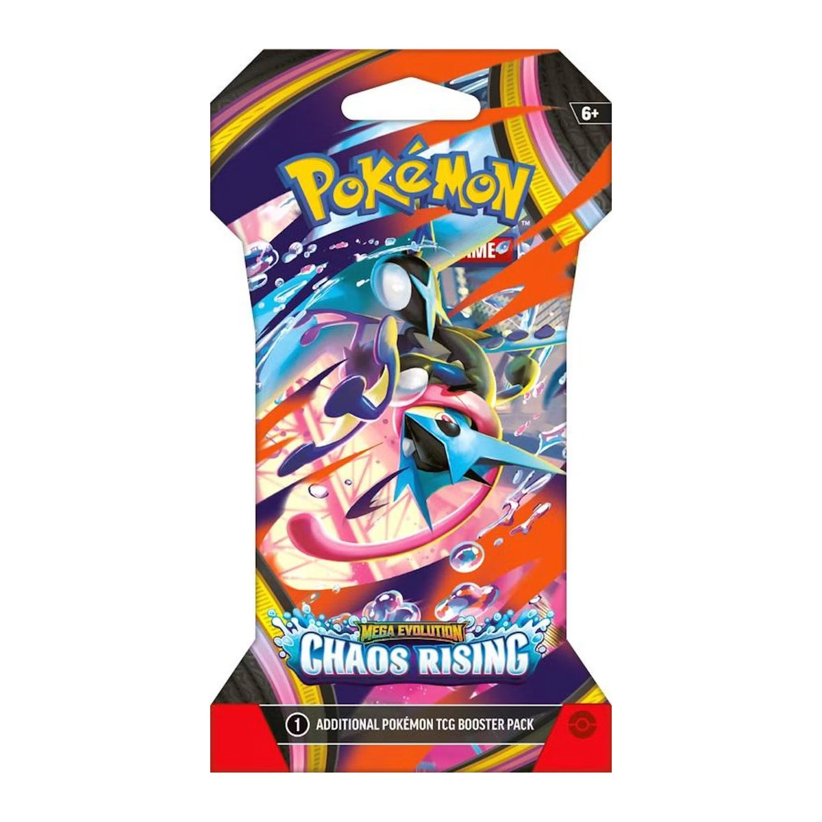 Pokemon TCG Chaos Rising sleeved booster pack with Greninja artwork, sealed retail sleeve