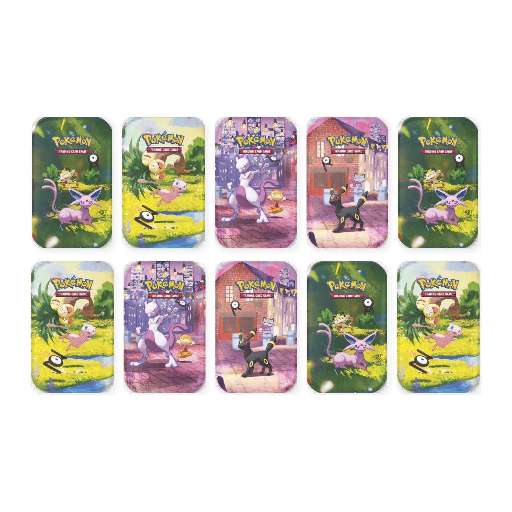 Bundle of ten assorted Pokemon TCG 30th Celebration Mini Tins - individual loose tins, not a sealed display