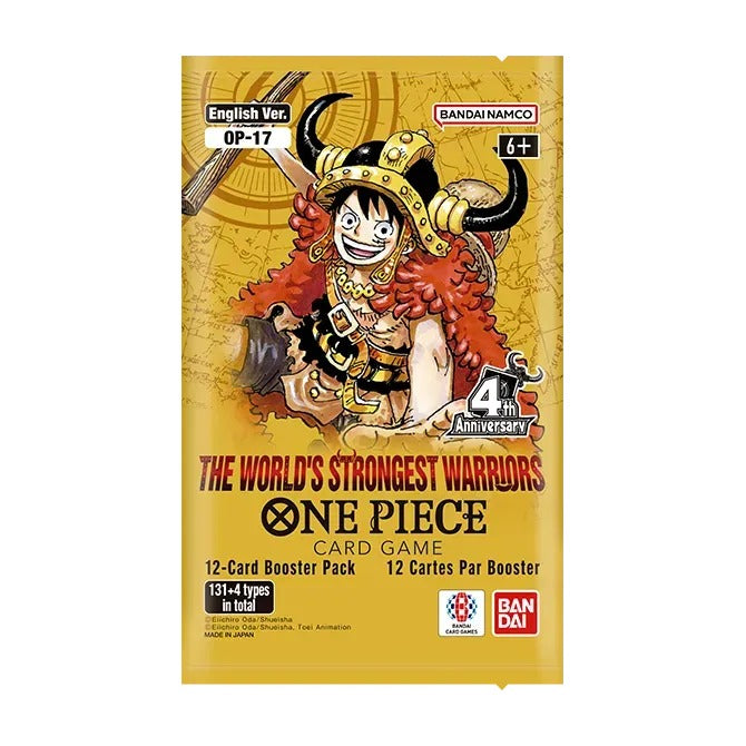 One Piece Card Game OP-17 The World's Strongest Warriors English booster pack, two included in each Mini Case Set