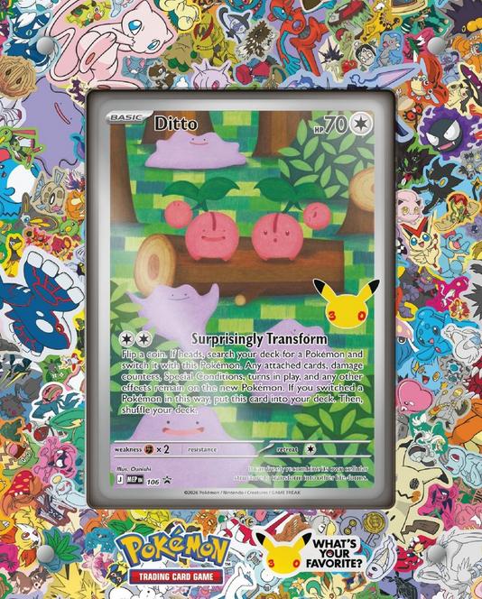 Pokemon TCG 30th Celebration Ditto promo card artwork close-up