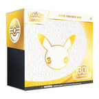 Pokemon TCG 30th Celebration Elite Trainer Box with 9 booster packs and gold Pikachu design