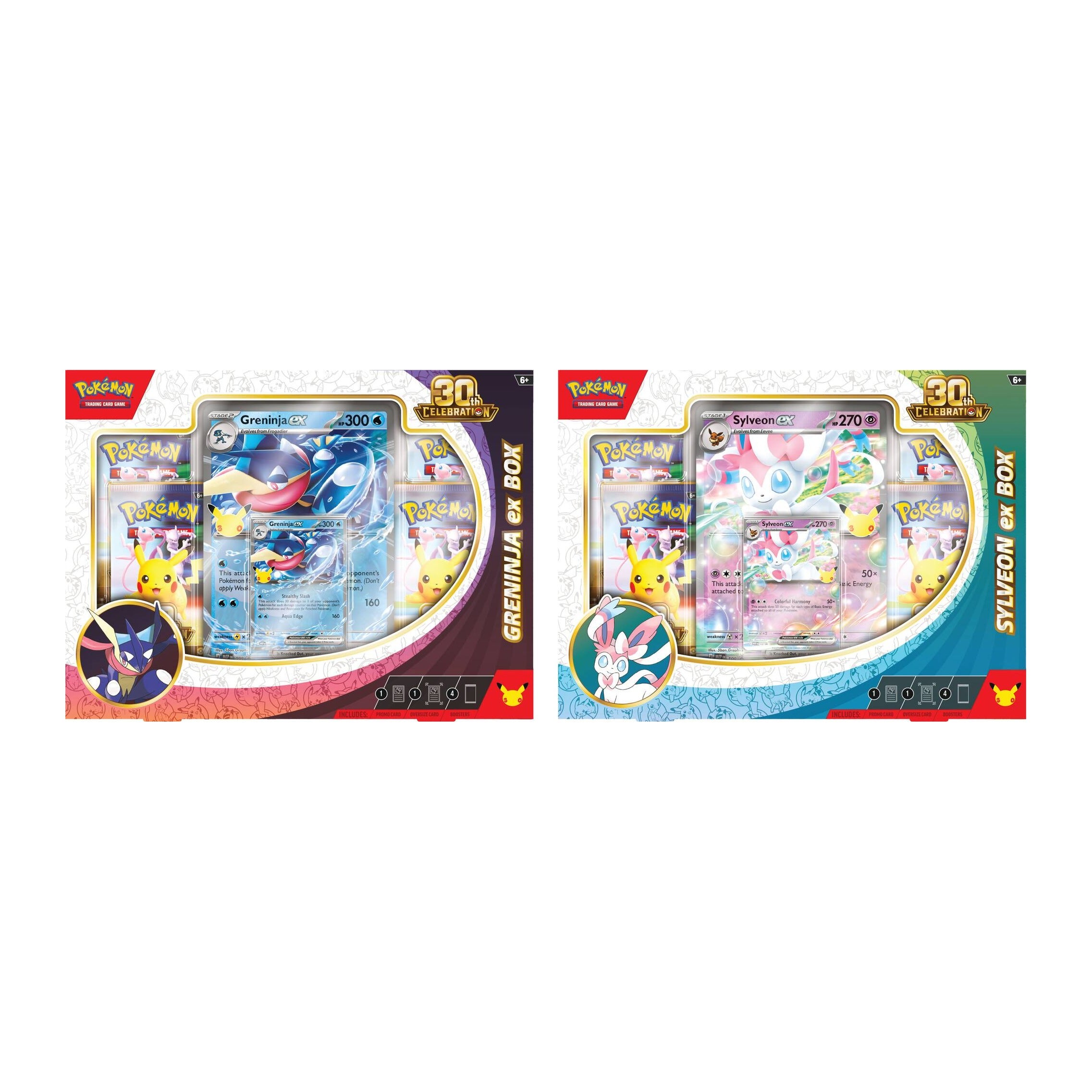 Pokemon TCG 30th Celebration Greninja ex Box and Sylveon ex Box random artwork options