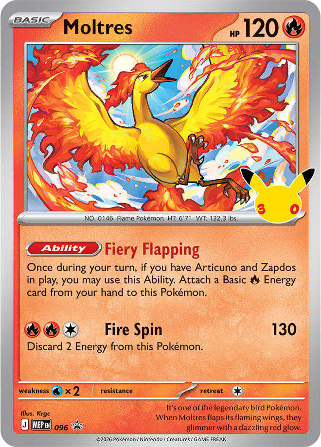 Pokemon TCG 30th Celebration Articuno promo card