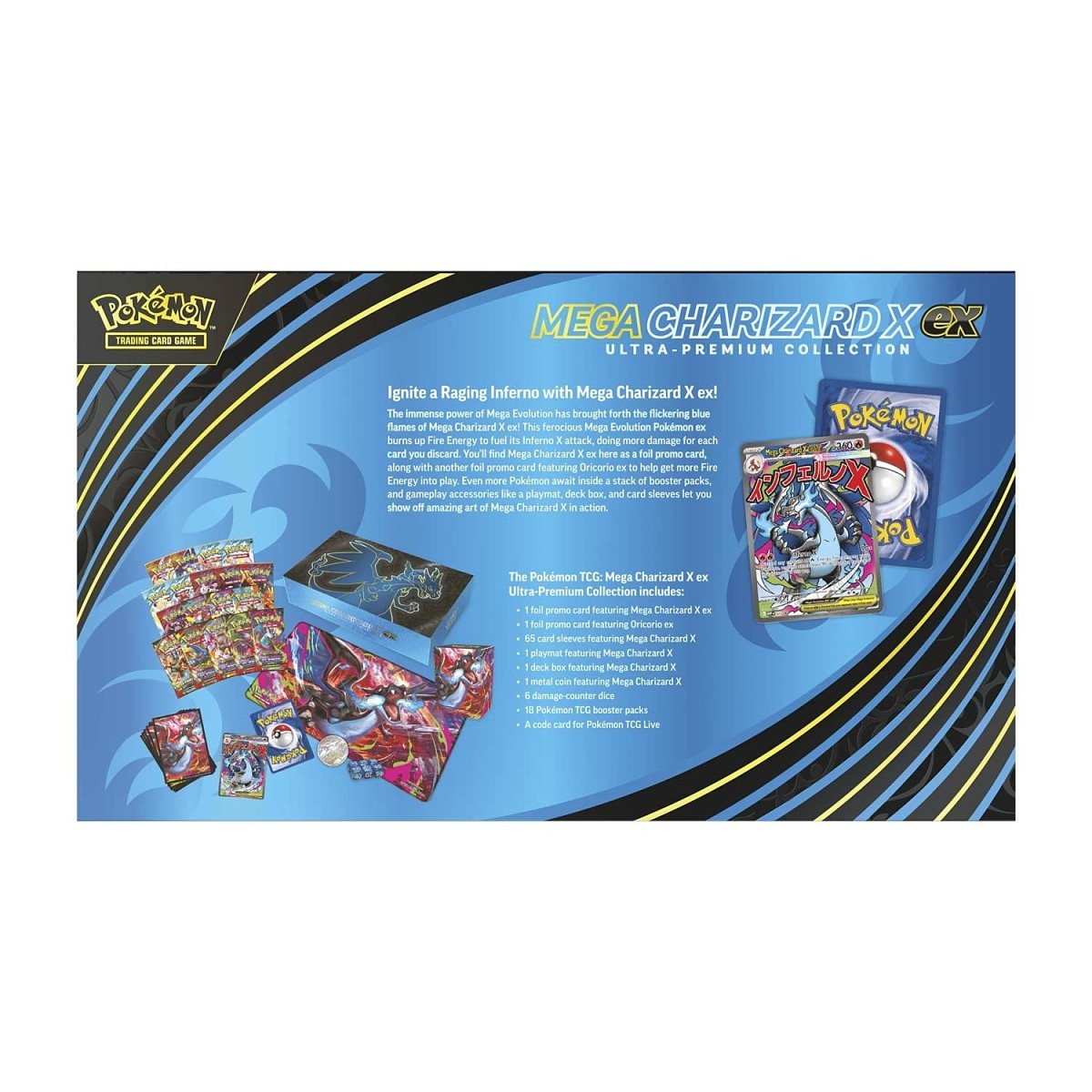 Pokemon TCG Mega Charizard X ex Ultra-Premium Collection box back