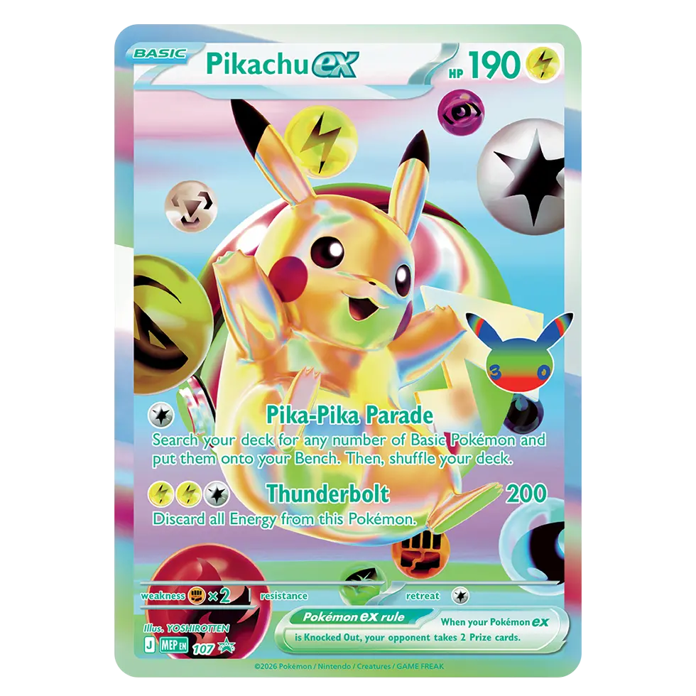 Pokemon TCG 30th Celebration Pikachu ex Day Ultra-Premium Collection Pikachu ex and Espeon ex promo cards