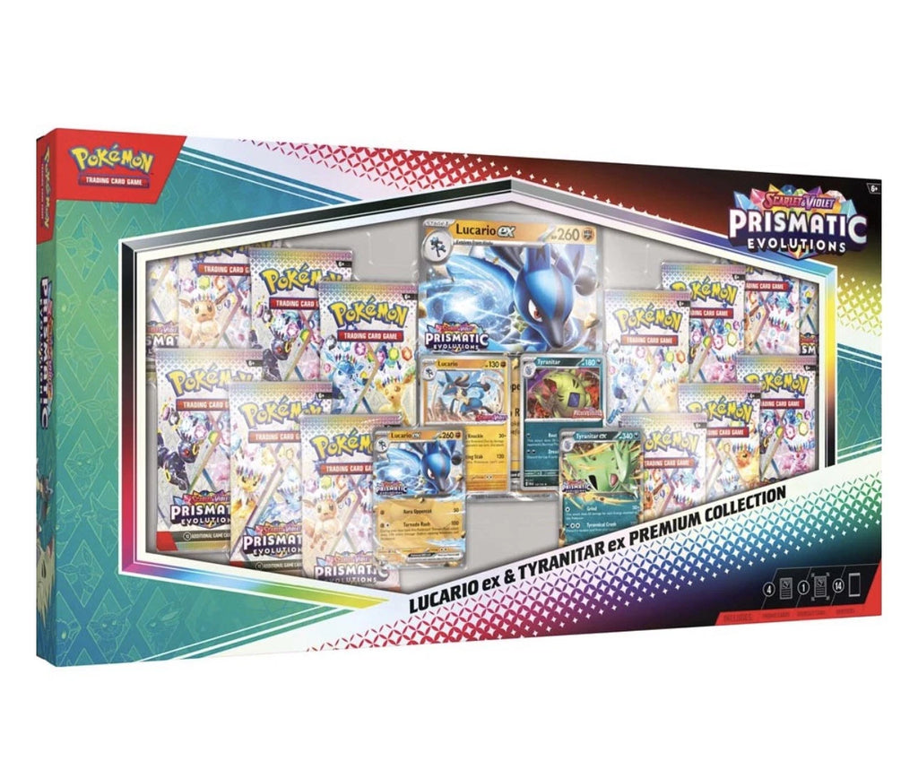 Pokemon-Lucario-Ex-Tyranitar-Ex-Premium-Collection Angled View