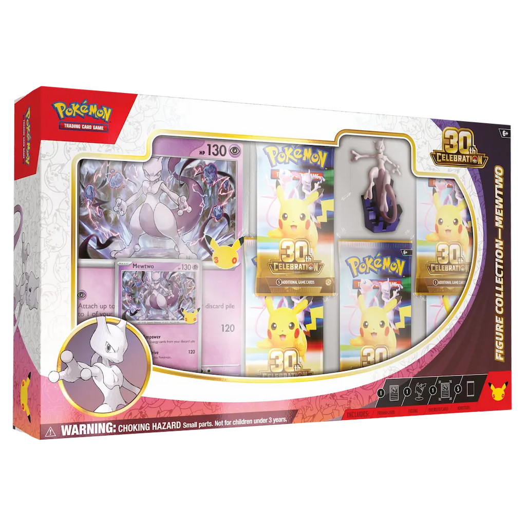 Pokemon TCG 30th Celebration Mewtwo Figure Collection box contents