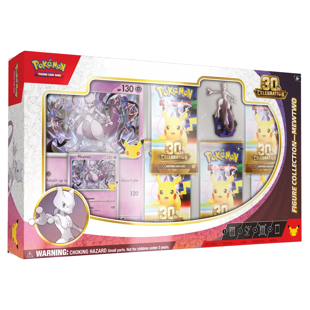 Pokemon TCG 30th Celebration Mewtwo Figure Collection box contents