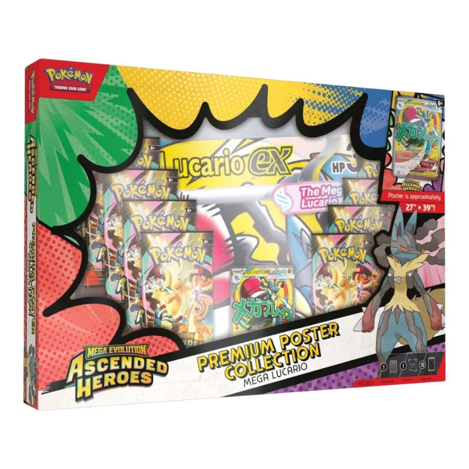 Pokemon TCG Ascended Heroes Premium Poster Collection - Mega Lucario variant
