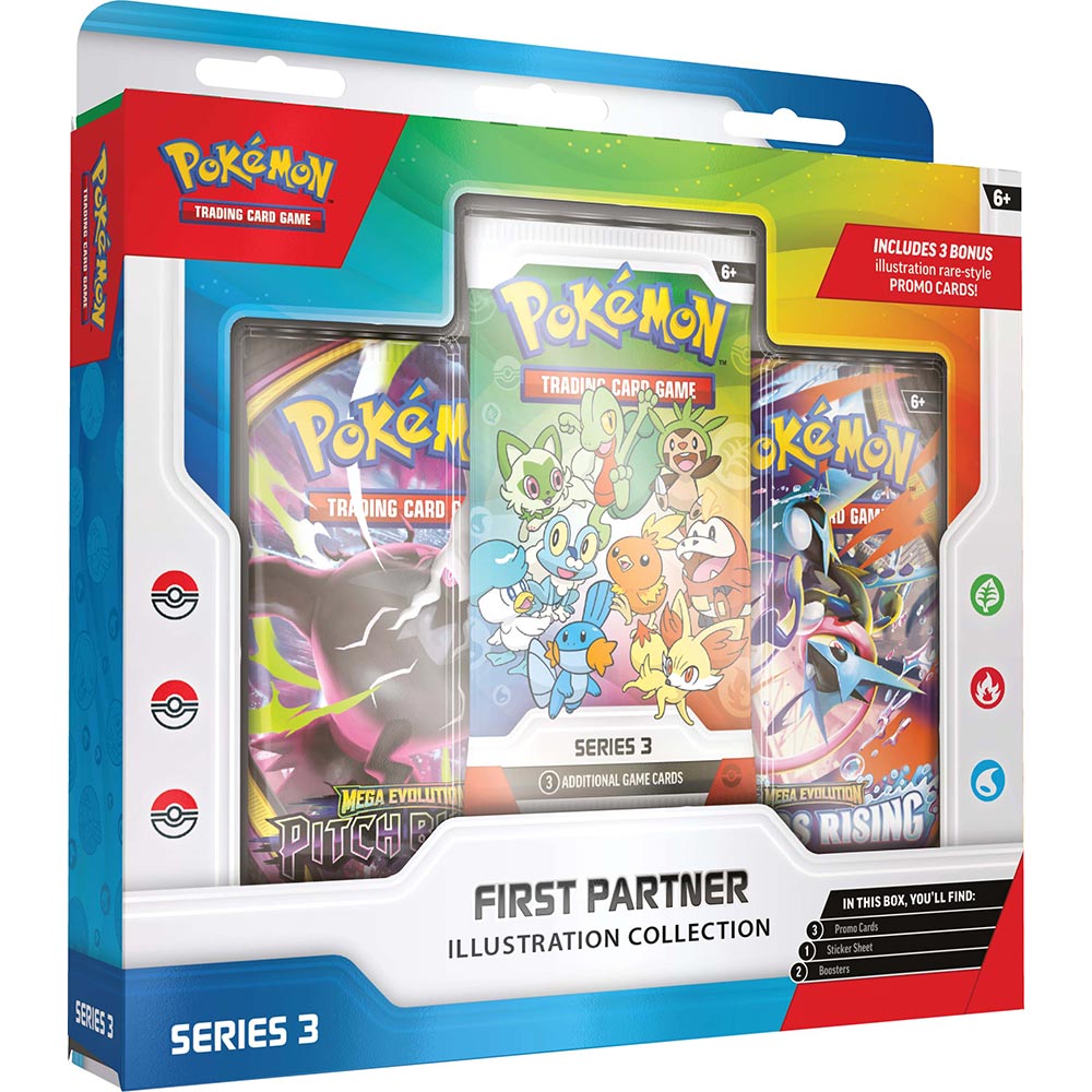 Pokemon TCG First Partner Illustration Collection Series 3 box front angled packshot