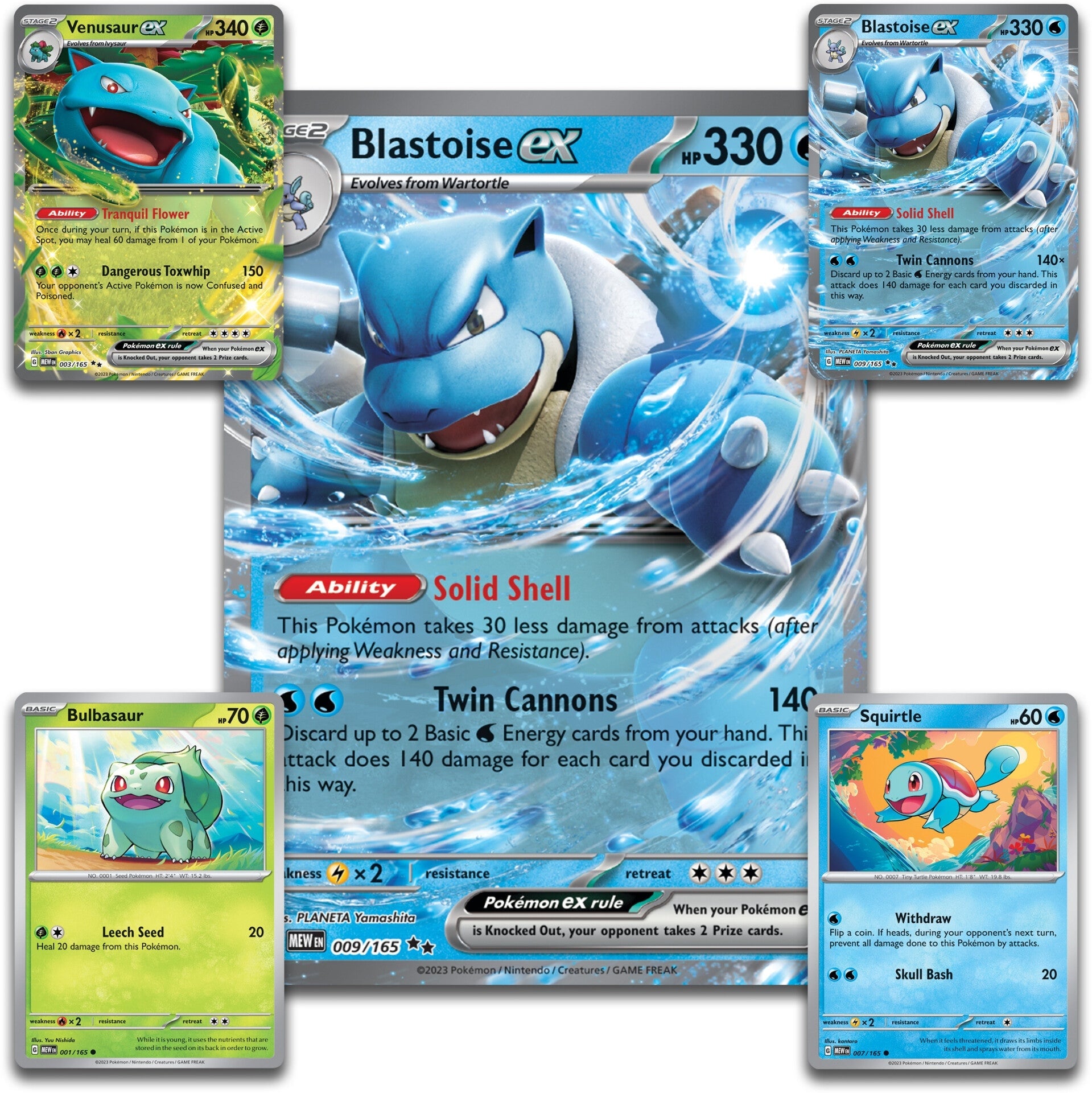 Pokemon TCG 151 Blooming Waters Promo Cards Venusaur ex Blastoise ex