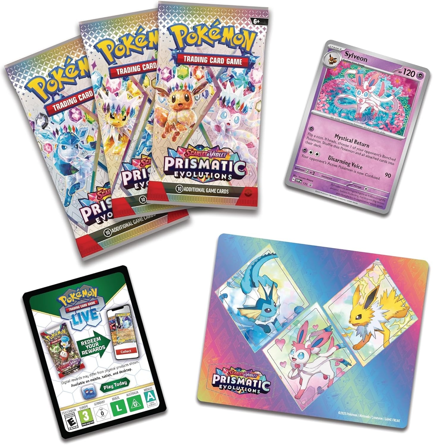 Pokemon TCG Prismatic Evolutions Sylveon Tech Sticker Collection Contents