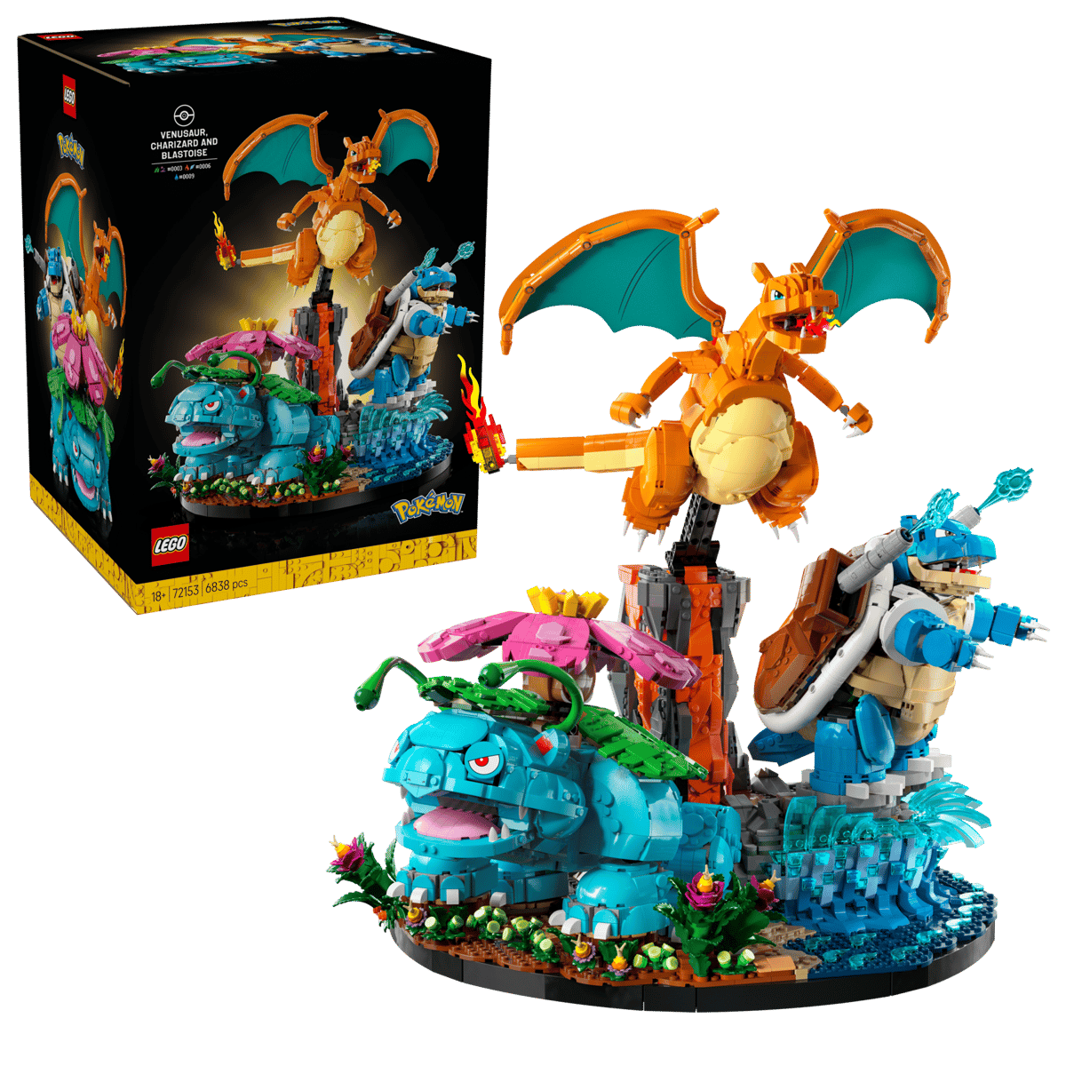 LEGO Pokemon Venusaur Charizard Blastoise set