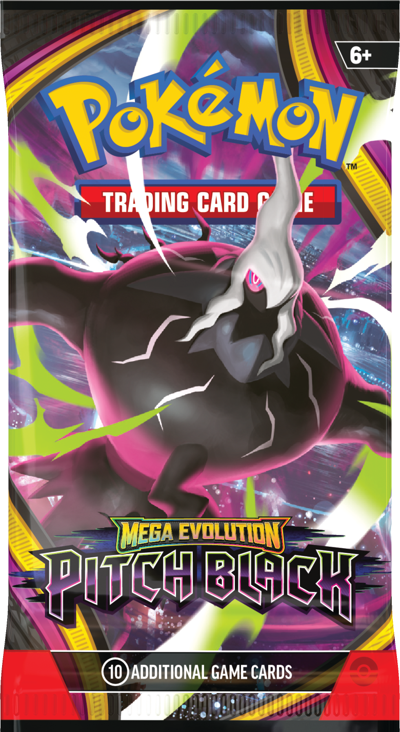 Mega Evolution Pitch Black booster pack art featuring Mega Darkrai ex