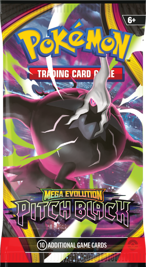 Mega Evolution Pitch Black booster pack art featuring Mega Darkrai ex