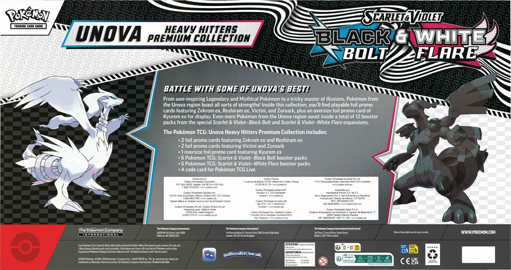 Pokemon TCG Unova Heavy Hitters Premium Collection Box Back Contents